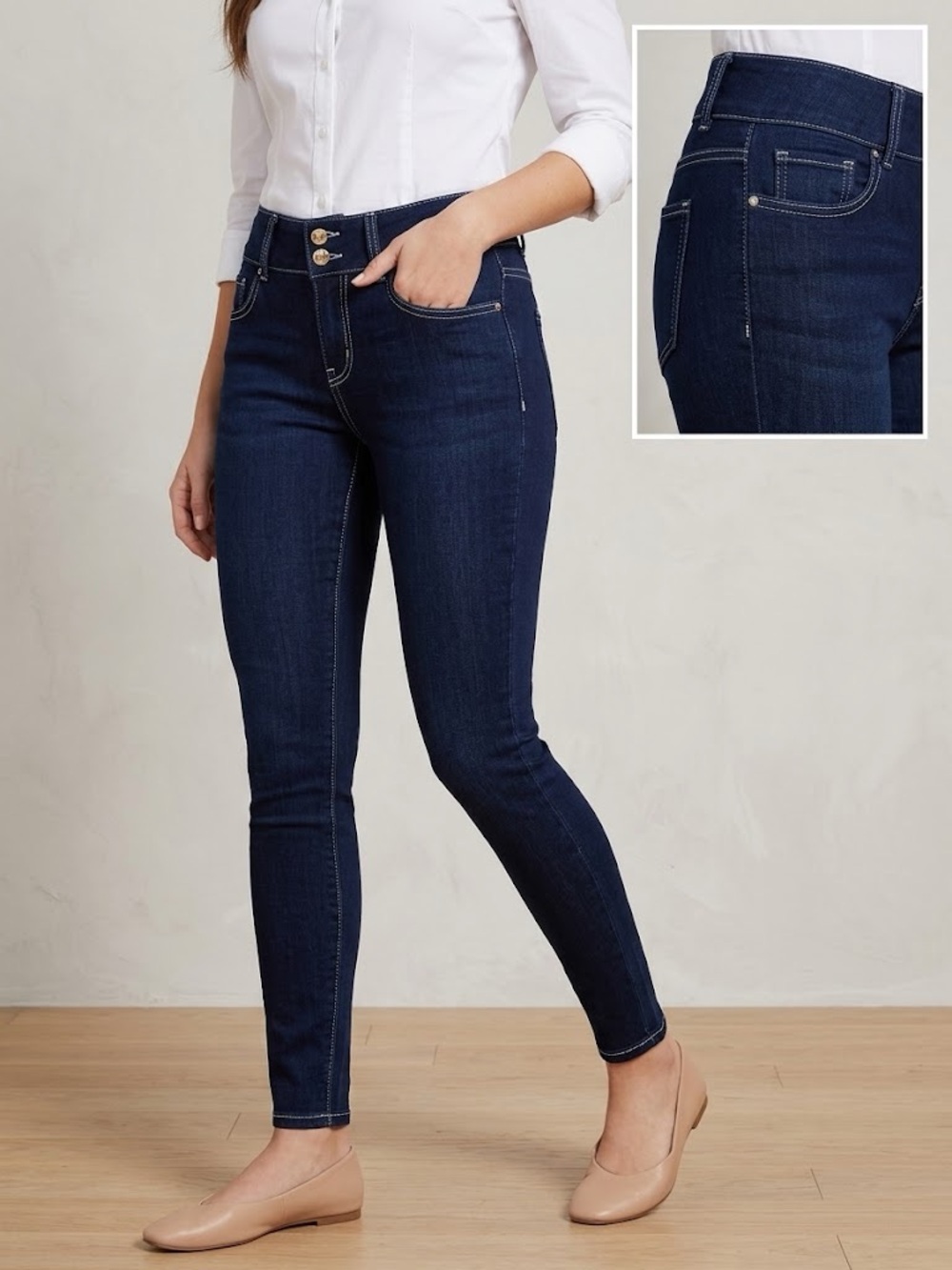 Guess Women's Dark Blue Viola Mid-Rise Skinny Jeans Size 30x27